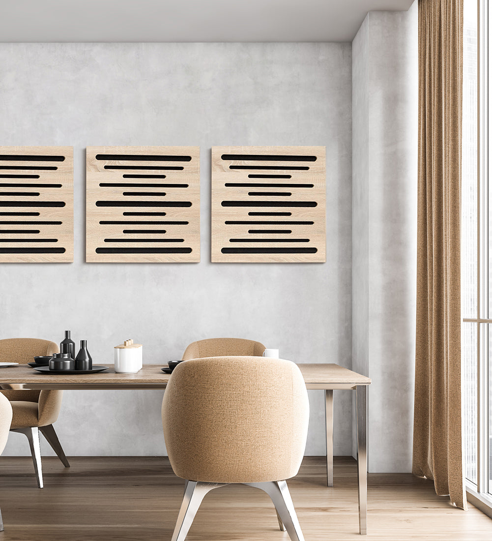 Horizon Tempo | 19.69" × 19.69" |  2-Pack | Acoustic Wood Wall Panel